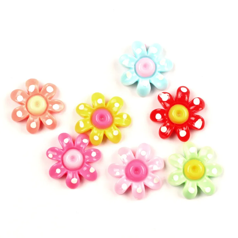 LF 50Pcs Mixed Resin 20mm Flower Decoration Crafts Flatback Cabochon Embellishments For Scrapbooking Hair Clips Diy Accessories | Дом и сад
