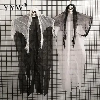 

Halloween Props Cloth Ghost and Plastic skull scary Halloween decoration horror Haunted house party props Easter prank Supplies