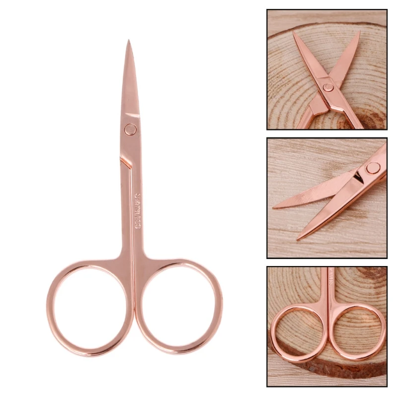 

Stainless Steel Makeup Eyebrow Trimmer Scissors Cutter Hair Eyelash Remover Rose gold Trimmer Makeup Tools Women Beauty Tools