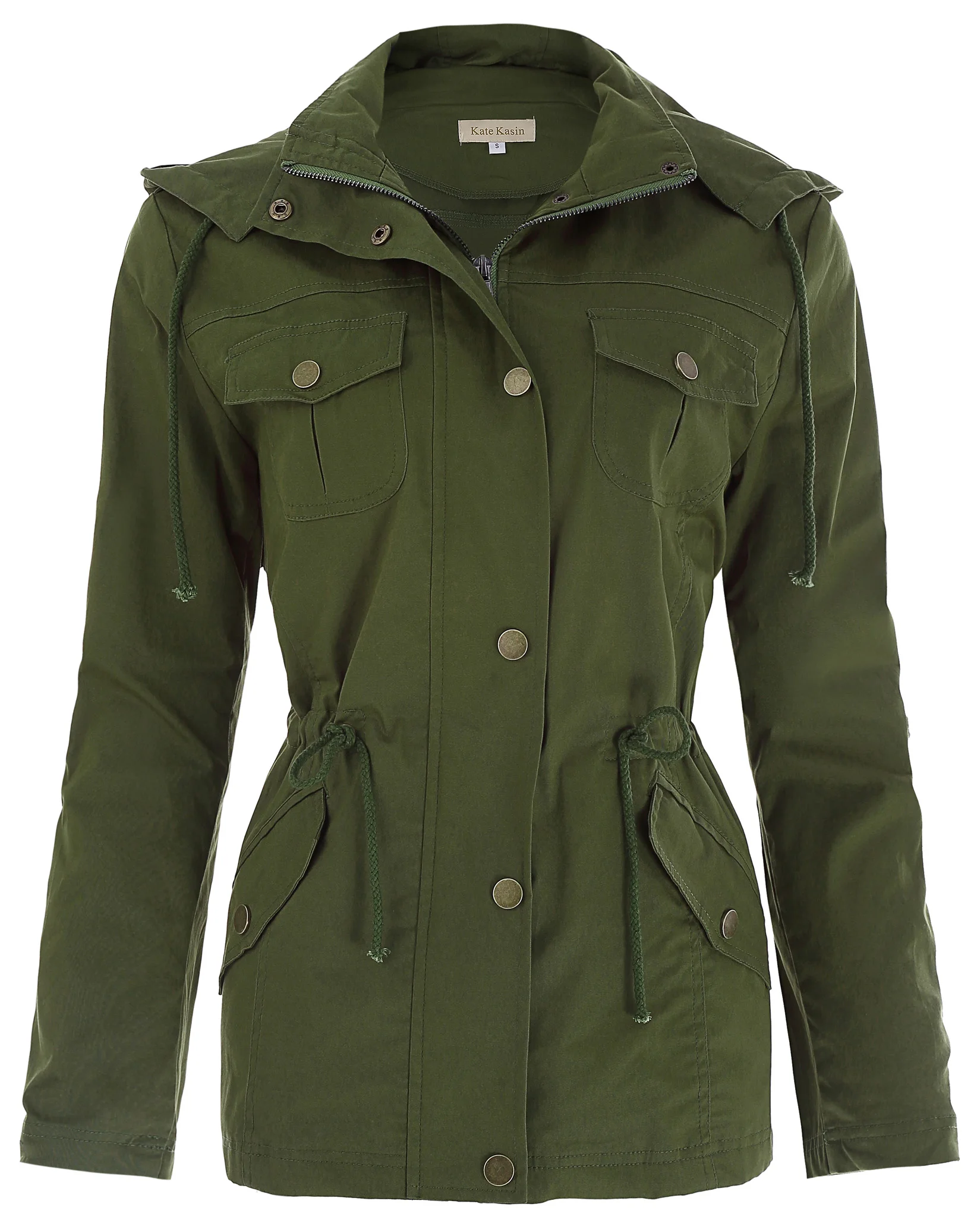 KK Army green coat streetwear punk rock Women clothes Military Safari