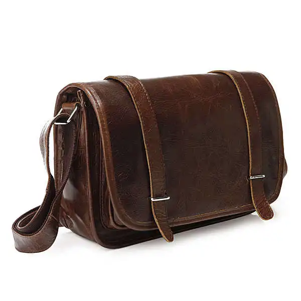 

Nesitu High Quality Dark Brown Vintage Real Genuine Leather Cowhide Cross Body Women Messenger Bags Shoulder Bags #M3118