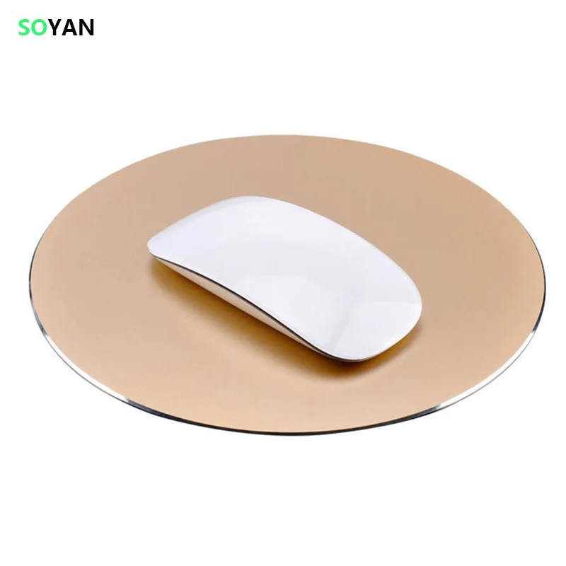 Aluminum Metal Mouse Pad Round Rubber Bottom Mouse Pad Computer Gaming