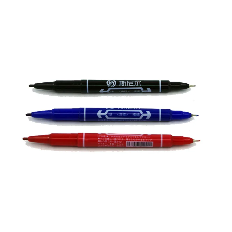 1 шт., 3 цвета, маслянистый черный маркер, красный маркер, Синий Маркер, школьные офисные принадлежности, ручка для рисования, офисные аксессуары, манга, искусство