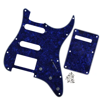 

NEW Blue Pearl SSH Guitar Pickguard Tremolo Spring Cover Back Plate 4Ply with Screws for Strat Style Guitar