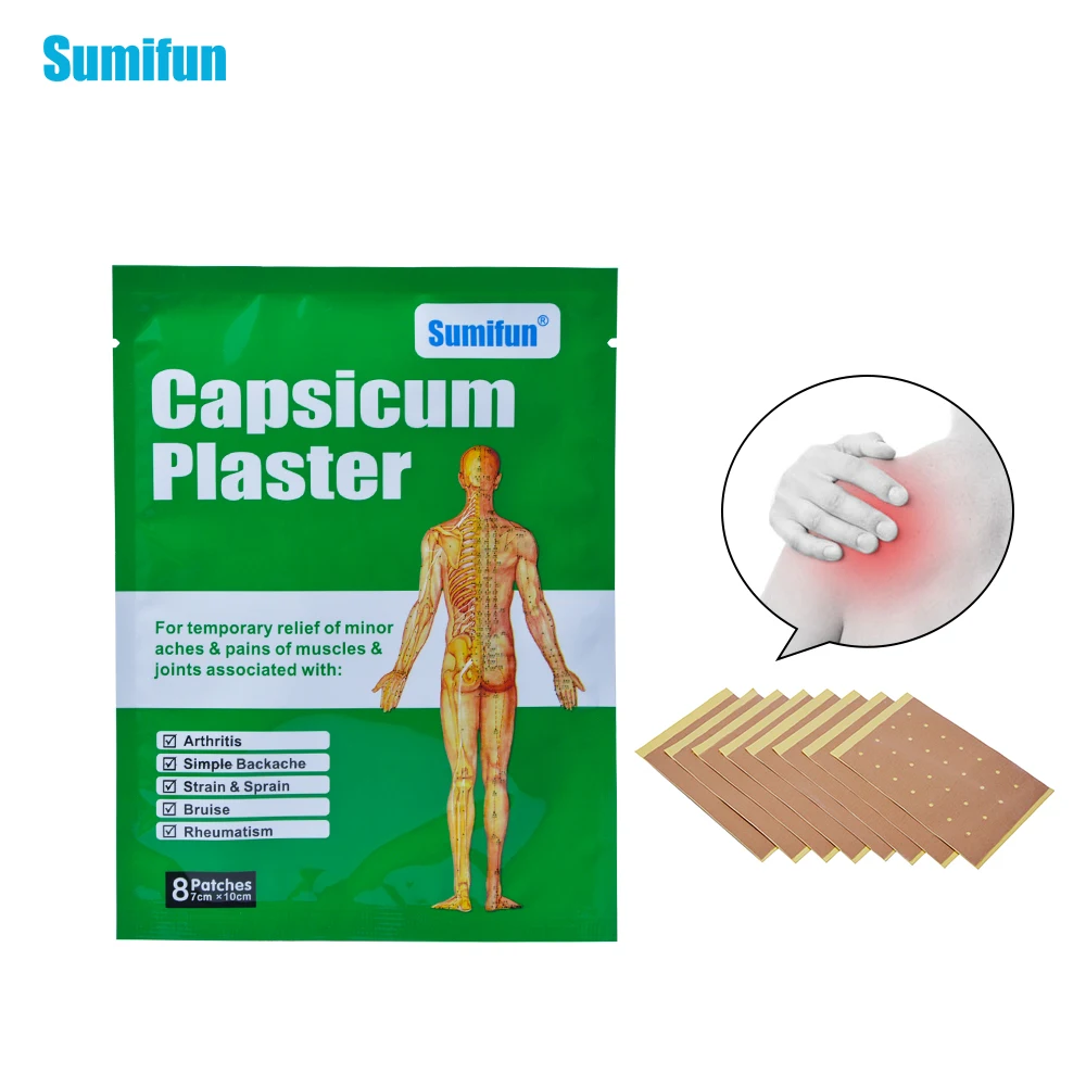 Sumifun 16 шт Capsicumplaster деформации и растяжение связок мышечные боли в спине простой боль в запястье Pacth массаж тела здравоохранения D0666