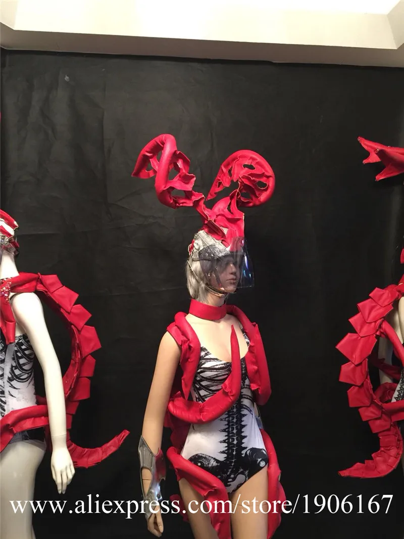 Music Festival Red keel party costume props clothing auto show clothing07