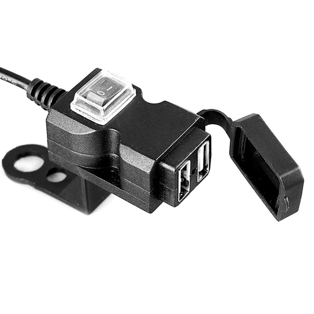 

9-90V Universal USB Motorcycle Cigarette Lighter Socket Plug Waterproof Dual USB Charger Socket Auto Charger Adapter With Switch