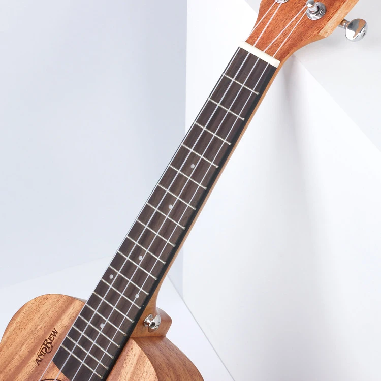 Andrew Ukulele Concert Ukulele 23 Inch 4 Strings Head Guitar Hawaiian Mahogany Wood Uke Stringed Instrument