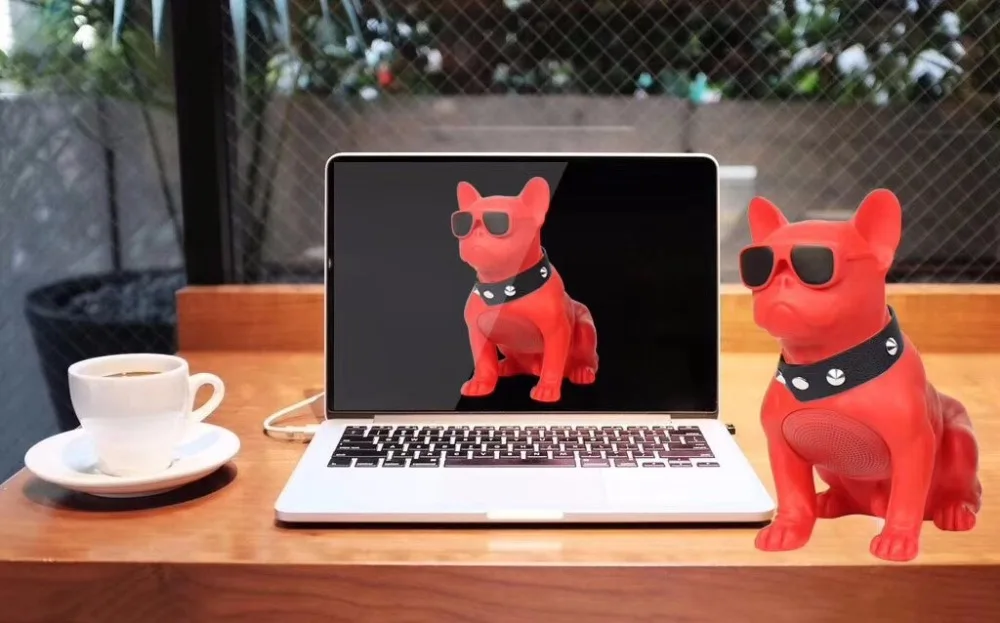 

New bulldog bluetooth speaker Support USB TF card radio Fashion HiFi wireless speakers head can be 360 rotatio