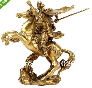 

[Nice Discount ] Chinese Ancient Hero Guan Gong Guan Yu ride on horse * bronze statue