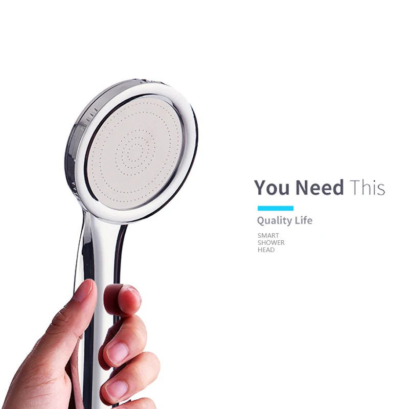 

VEHHE Ultrathin High Pressure Boost Shower Chrome Surface Nozzle Water Saving Bathroom Accessory Handheld Shower Sprayer