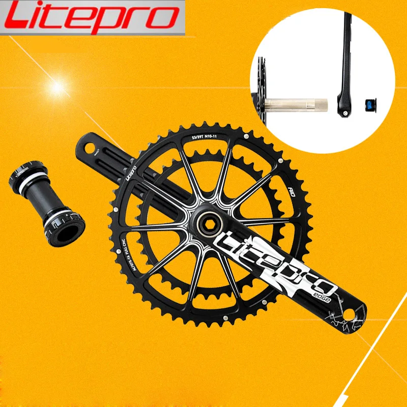 Litepro بورد AIO الجوف مزدوجة Chainring الطريق Crankset كرنك 53-39 t 50-34 t 52-36 t 170 مللي متر 172.5 مللي متر الطريق للطي سيارة دراجة أجزاء