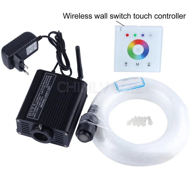 

16W RGBW 2.4G wireless wall switch touch controller LED Fiber optic light Star Ceiling Kit Lights 150pcs 0.75mm 2M+Crystal
