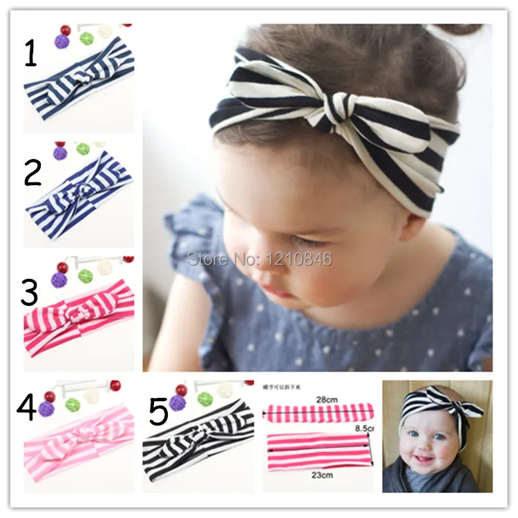 Belle lapin lapin oreille bandeau foulard cheveux bandeau coton zebra arc élastique noeud bandeau bébé fille accessoires cheveux.