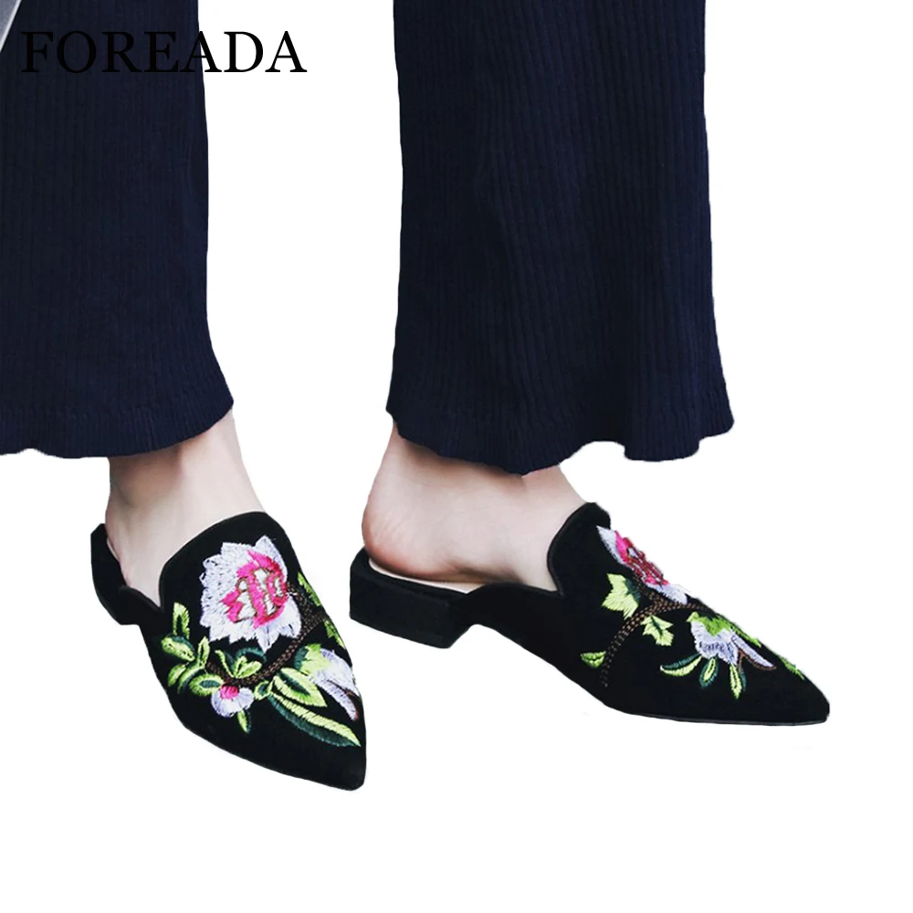 Женские замшевые босоножки без задника с острым носком размеры 34 42|ladies slippers|sandals