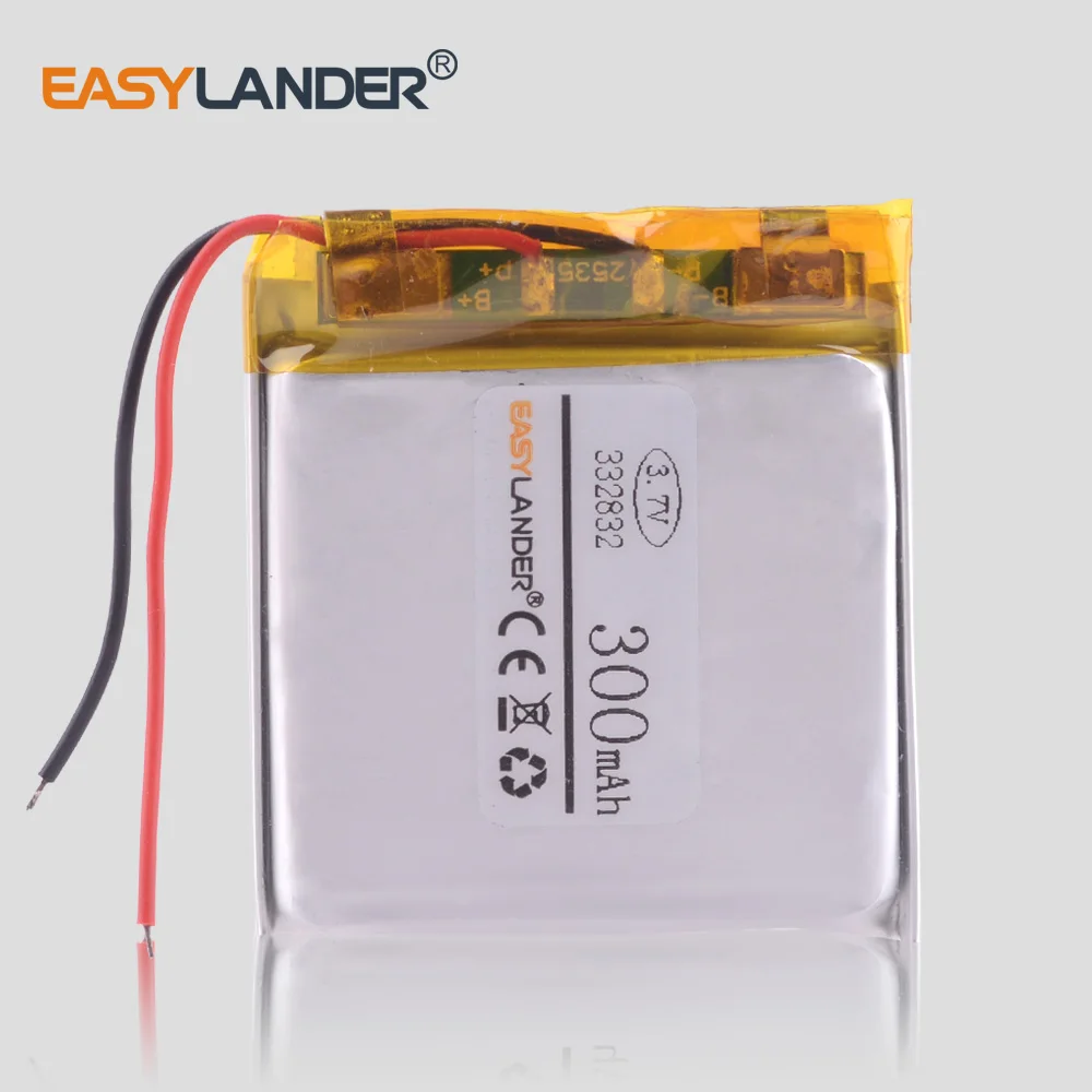 332832 3 7 V 300MAH литий полимерный аккумулятор MP4 GPS MP3 плеер DVR рекордер радио освещение