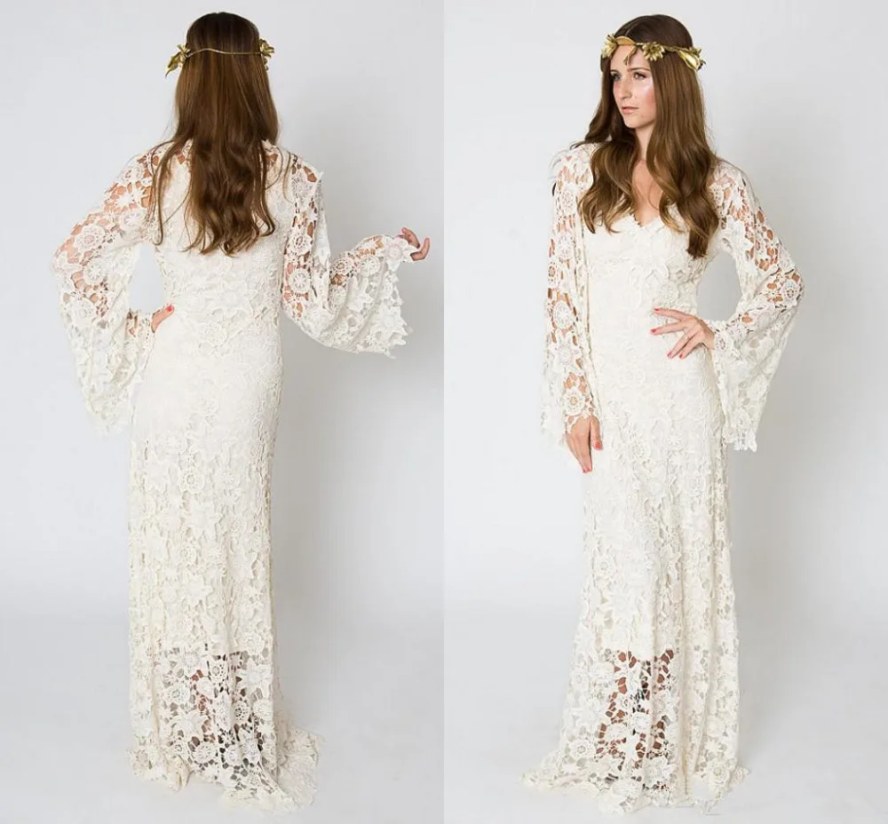 white hippie dress