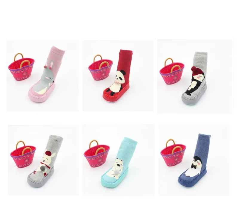Хлопковые носки для малышей Зимние теплые носки для детей, вязаные нескользящие носки с рисунком для мальчиков и девочек, носки для мальчиков и девочек, учимся ходить