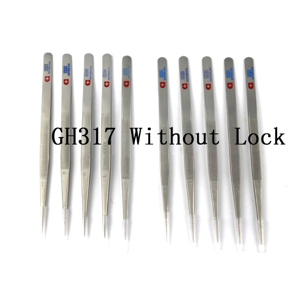 

1pcs Diamond tweezers with grooved tips gemstone tweezer medium tip stainless