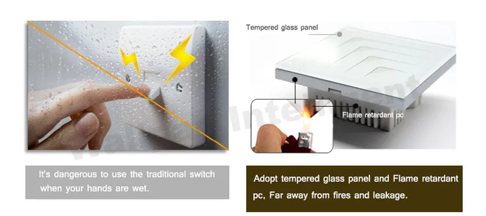 4 банды 1 способ Кристалл стекло светодиодный Белый сенсорный выключатель, Wallpad AC 110~ 250 В настенный светильник сенсорный экран переключатель