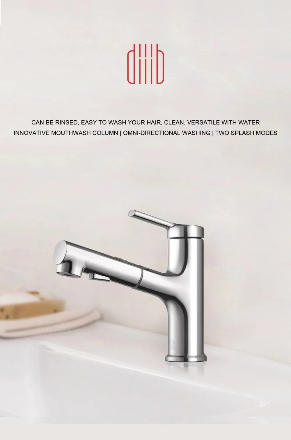 Xiaomi mijia извлечение кран Ванная комната цинковый сплав кран горячей и холодной воды шампунь мыть лицо полоскание кран