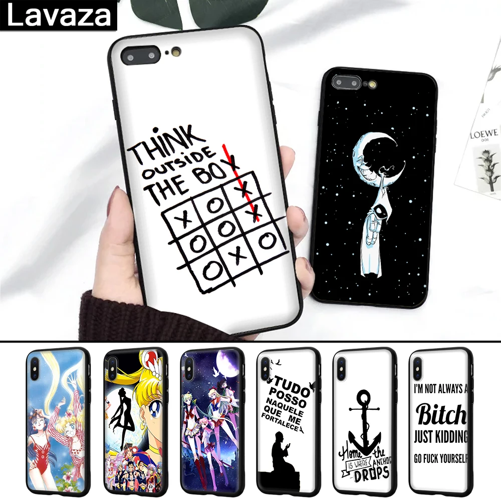 

Lavaza 83FF Lovely Funny Words Anime Silicone Case for iPhone 5 5S 6 6S 7 8 Plus X XR XS Max