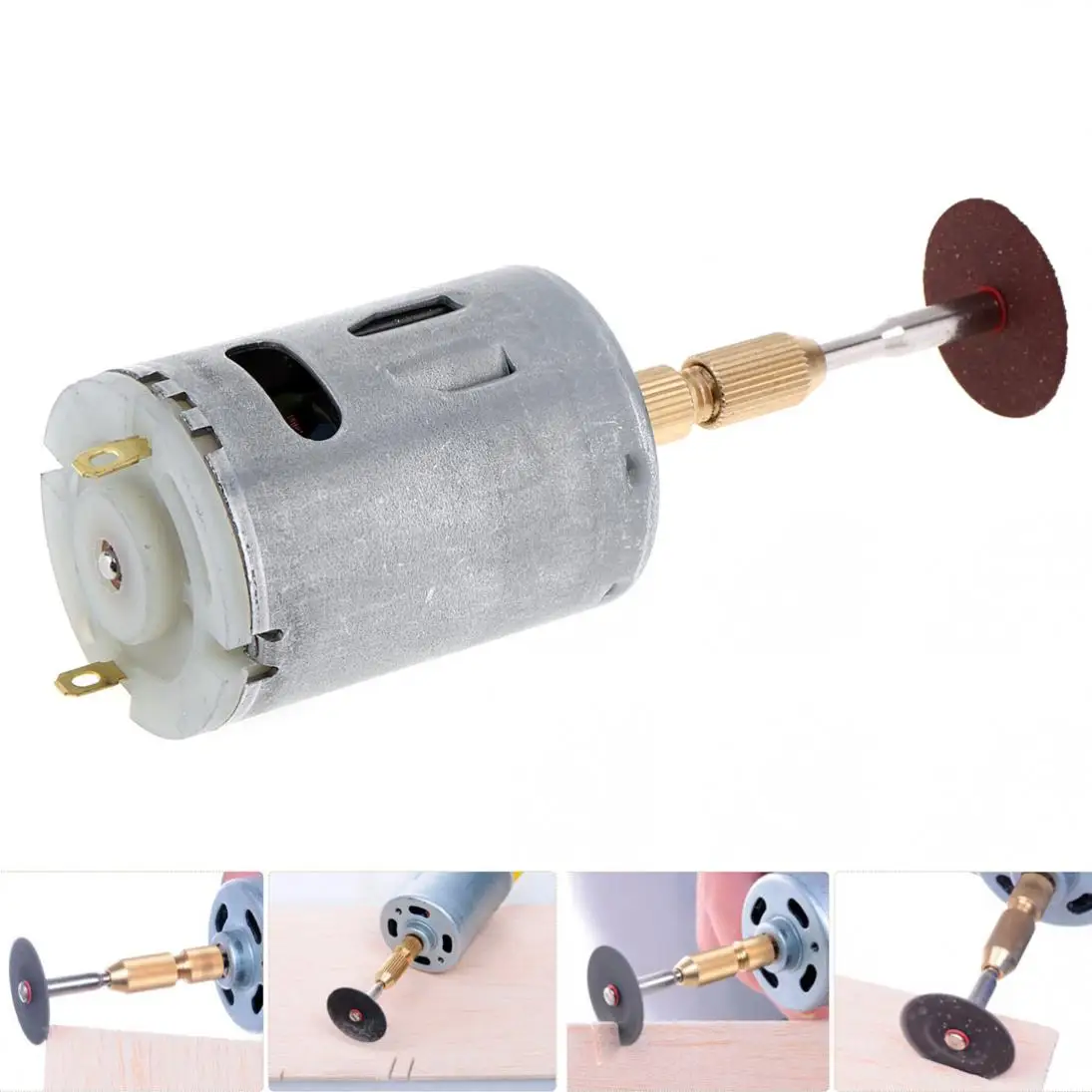 

DC 12V 1A Mini 545 Electric Motor Polisher Cutting Machine with 3.175mm Drill Collet and 10pcs Resin Cutting Sheets