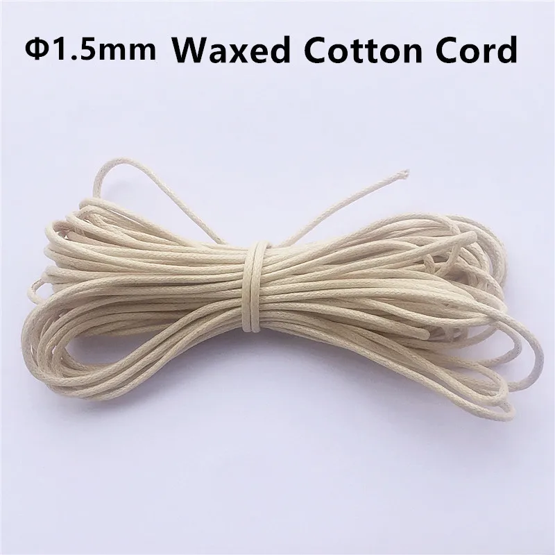 

DIY Rope 50meters 1.5mm Waxed Twisted Waxed Cotton String Line Thread Cord For Silicone Baby Teether Beads Necklace Jewelry