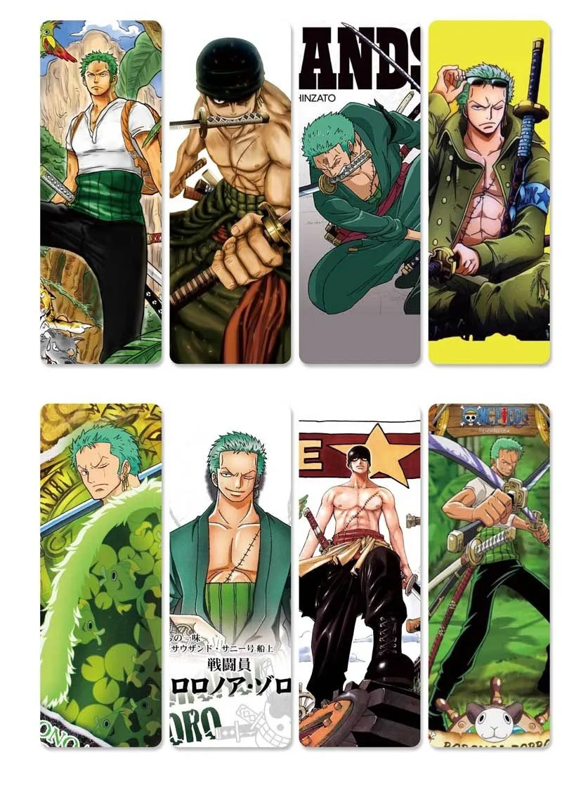 8 шт./компл. аниме одна штука ПВХ закладки w/Luffy/Law/Robin/Nami/Zoro/Sanji/Chopper/Hancock для костюмов