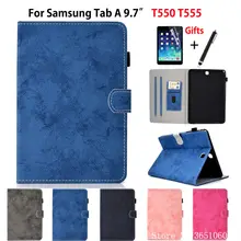 SM-T555 чехол для samsung Galaxy Tab A 9,7 SM-T550 T550 T555 P550 P555 Smart Cover Funda, защитная Подставка для планшета+ пленка+ ручка