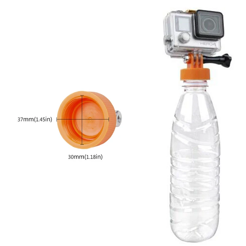 

Kaliou Diameter 37mm Water Bottle Connector Surfing Plastic Bottle Mount Adapter with Thumb Screw for Gopro 6 5 4 3 2 1