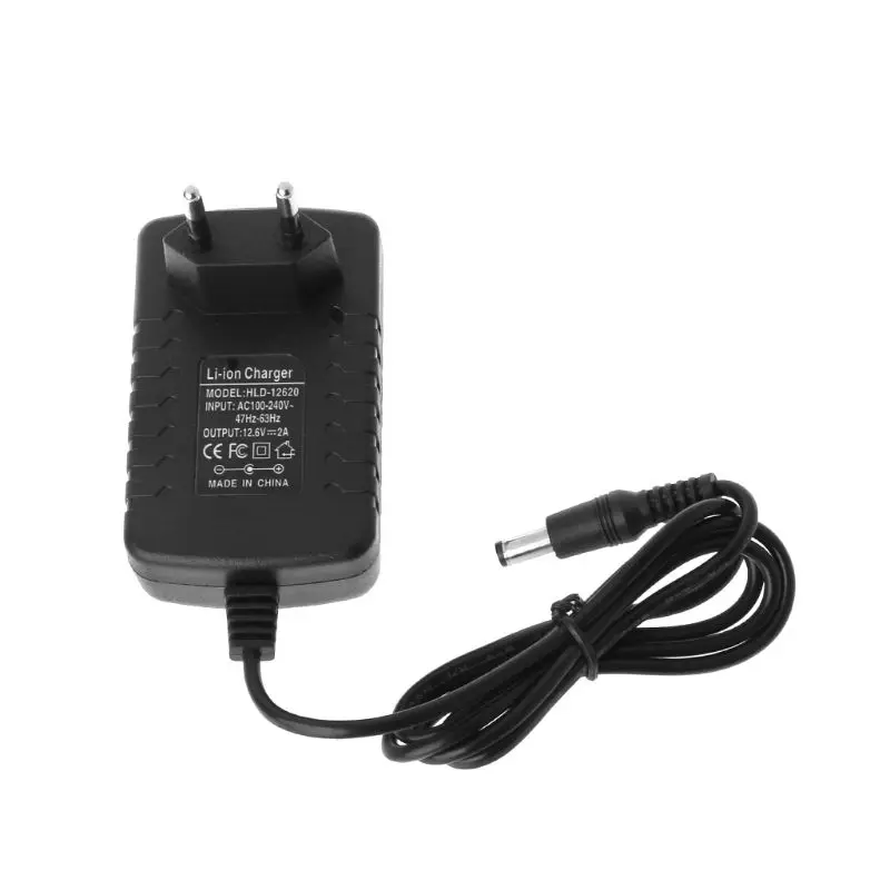 

EU /US Plug 12.6V 2A 18650 Lithium Battery Charger DC 5.5MM x 2.1MM Portable Charger
