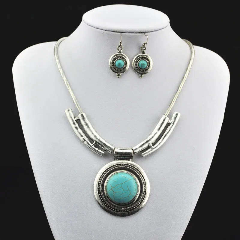 

FC38-23 ---- Necklace Pendant & Earring ,Jewlery Set,Women Gift,Vintage Look,Tibet Alloy