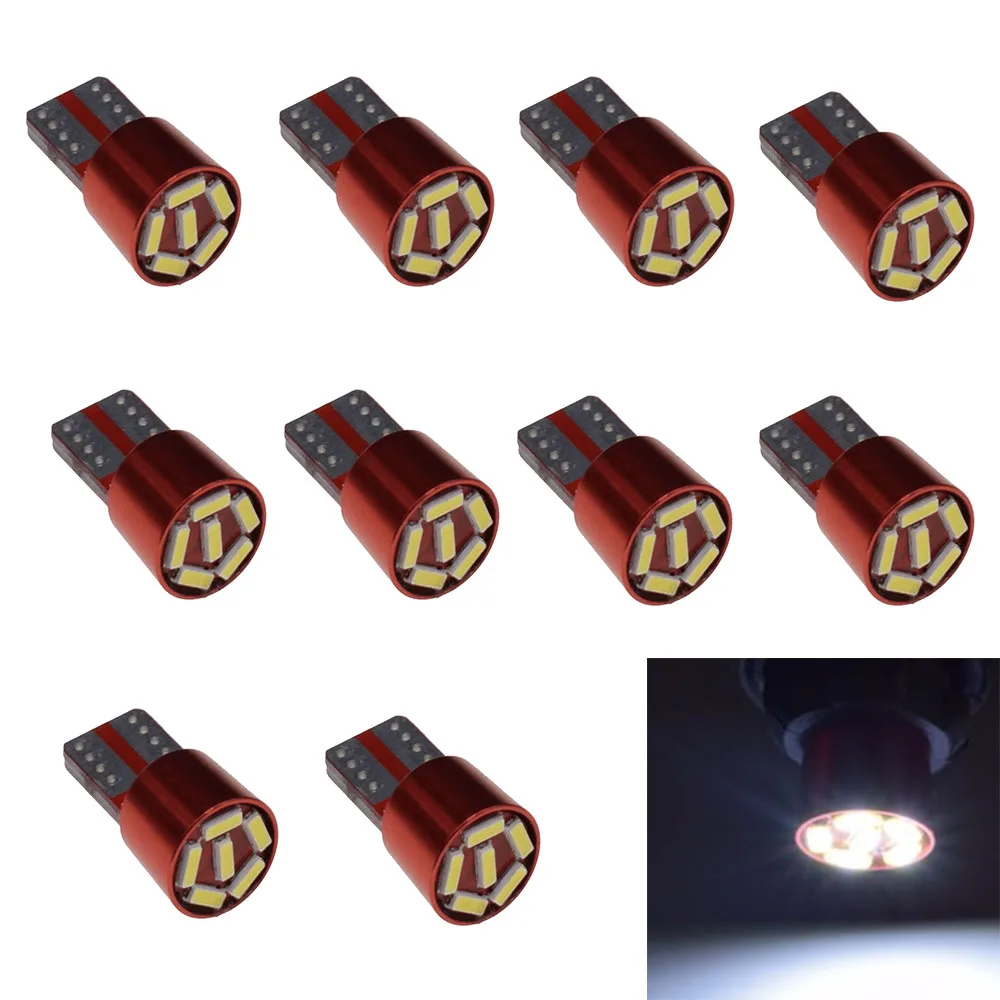 10 Pz Vente Chaude T10 Led 168 194 501 W5W 6 4014 Smd Voiture Auto Dc 12 V Fiale Liquidazione Lumieres Marqueur Lampes En Gr