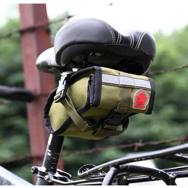 Bicicletta ROSWHEEL Retro della Tela di canapa Stoccaggio Borsa Da Sella Reggisella Tail Pouch Ciclismo MTB Della Bici Della Str