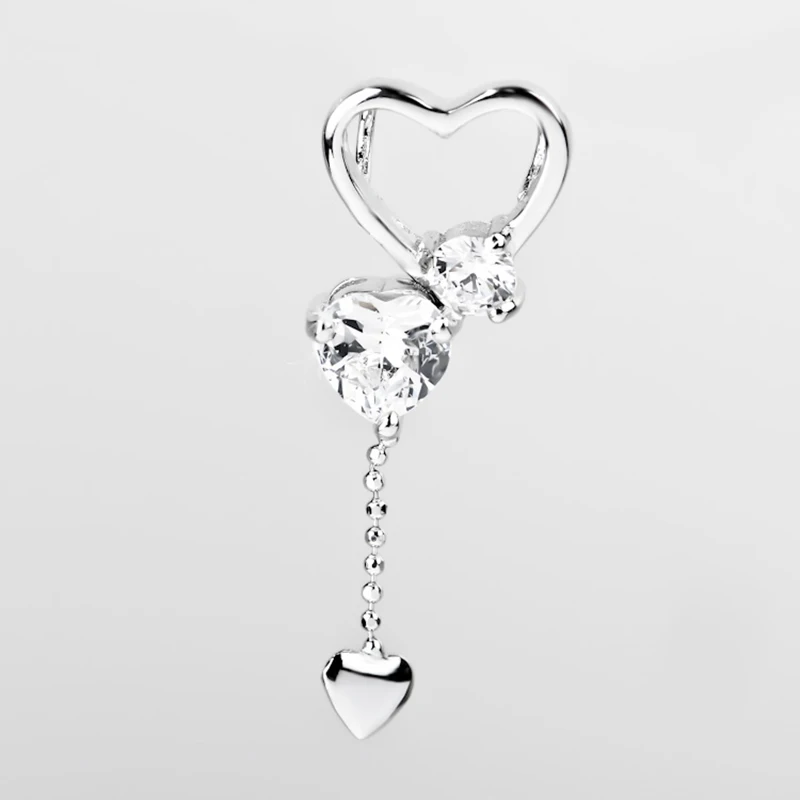 

925 Sterling Silver Heart Pendant Sweet Beauty Romantic Love Heart Necklaces Pendants Jewelry Gift For Women GND0395
