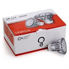 CROLED 6 шт./упак. GU10 5 Вт Прожектор Лампа LED Теплый Белый AC90-240V 350LM 2800-3200 К