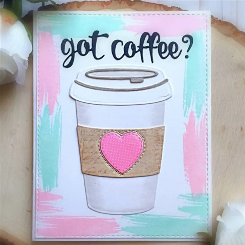 

GJCrafts Layered Coffee Cup Metal Cutting Dies for Scrapbooking Card Making Album Embossing Crafts Diecut Stencil New Template