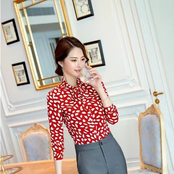 

Novelty Chiffon Blouses OL Styles Formal Women Business Work Wear Shirts for Ladies Office 2019 Spring Summer Blouse Tops