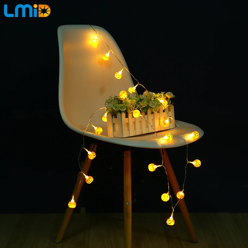 LMID Battery LED Light 3M 30led Halloween Pumpkin 3pcsAA Battery
