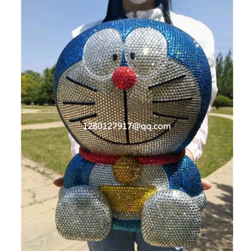 

Anime Statue Doraemon Oversized Piggy Bank Jingle Cat Paste drill sit PVC Action Figure Collectible Model Toy 32CM BOX P1360