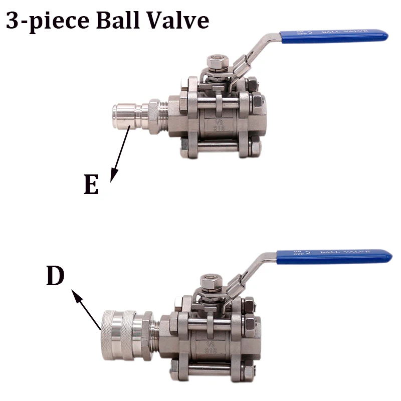 3-piece ball valve