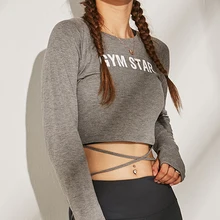 Женские спортивные рубашки Йога Топы с длинным рукавом рубашка пэчворк тренажерный зал камуфляж черный обрезанная сетка бег футболка