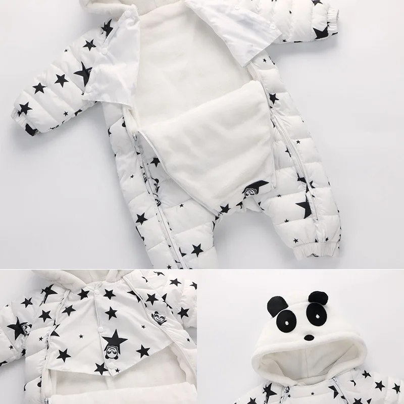 Autumn Winter Panda Baby Rompers Overalls Bodysuit Clothes Jumpsuit Newborn Girl Boy Duck Down Snowsuit Kids infant Snow Wear (2)