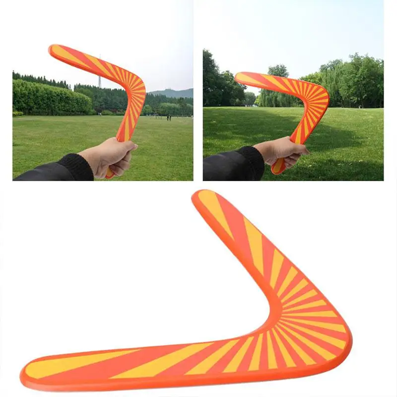 New Throwback V Shaped Boomerang Wooden Frisbee Kids Toy Throw Catch Outdoor Game