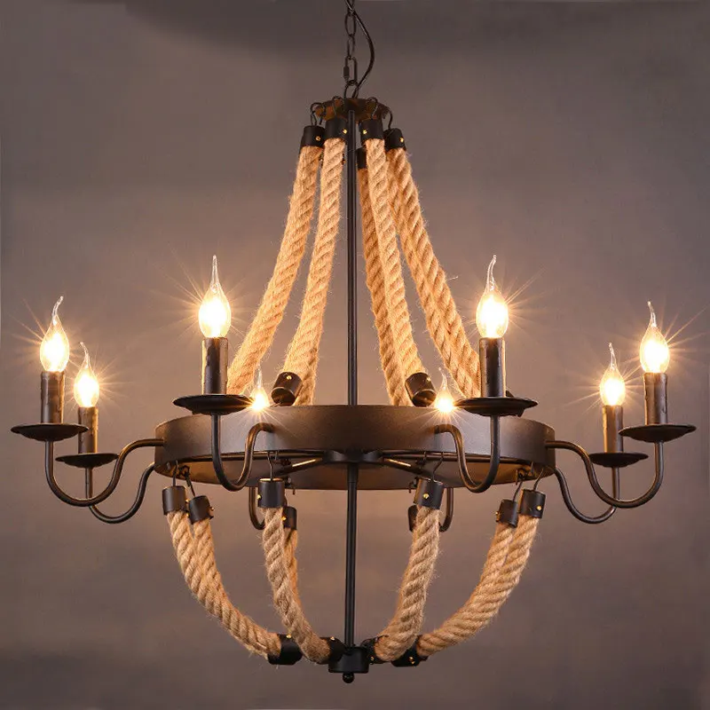 

loft industrial wind chandelier retro American style living room restaurant coffee bar clothing shop Internet Cafe hot pot light