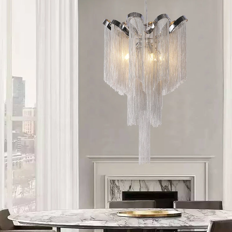 Современные Luminaria Винтаж Алюминий цепь с подвеской светильник Роскошные Hanglamp