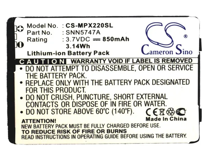 

Cameron Sino 850mAh Battery SNN5747A for Motorola MPX220