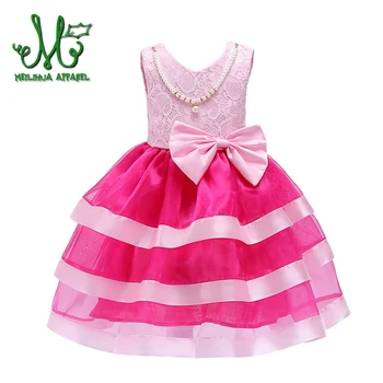 

Girls Striped Sleeveless Party Dress Girl Princess Bow Tutu Dresses Children Fancy Costume Birthday Party Dress 2 3 5 6 8 10 Y