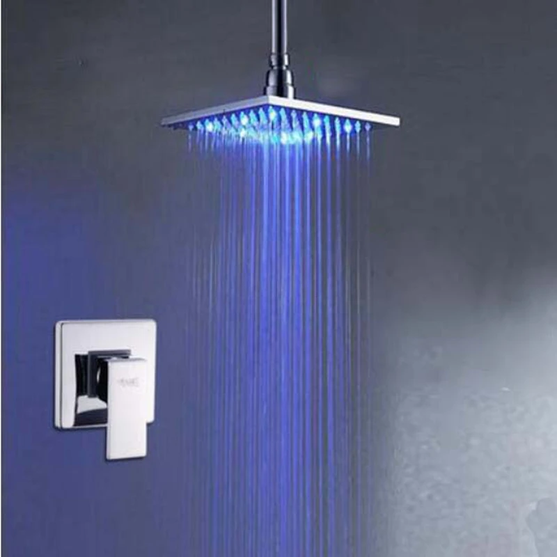 Chrome Brass Ceiling Mounted 8 10 12 16 Led Rain Shower Head